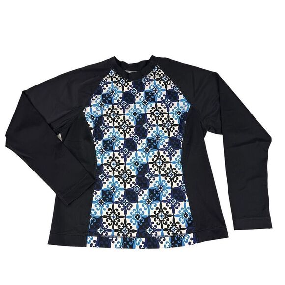 Lands' End Long Sleeve Swim Rash Guard size Large - Picture 2 of 5